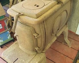 Old cast iron wood burning stove
