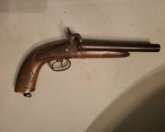 Double Barrel Flintlock Pistol