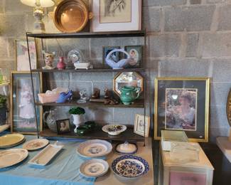 Lovely dishes, art, figurines, hand mirrors, floral arrangements and more!