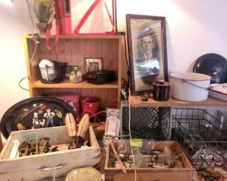 Architectural salvage, billiard items, enamelware...