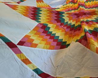 Beautiful sunburst style quilt top