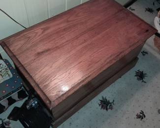 Antique Wooden Trunk Box W/ Lid