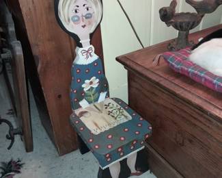 Handpainted Grandmother High Back Mini Chair