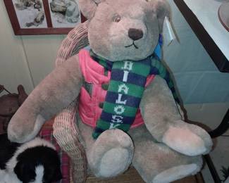 Teddy Bear In Wicker Chair