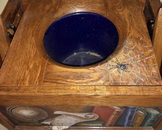 Hand Painted Wooden Ship Motif Potty/Chamber Pot