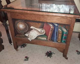 Hand Painted Wooden Ship Motif Potty/Chamber Pot