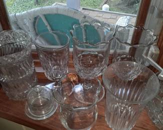 Assorted Crystal, Pressed Glass, Etc.