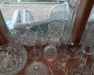 Assorted Crystal, Pressed Glass, Etc.