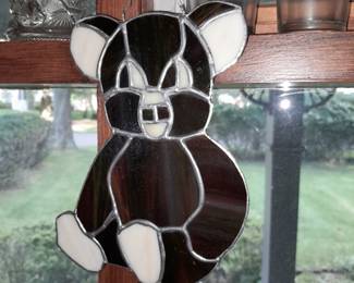 Teddy Bear Stained Glass Suncatcher