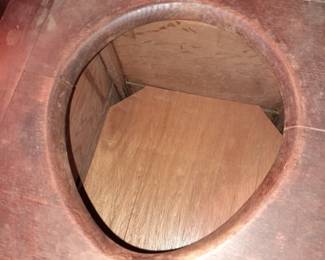 BEAUTIFUL Wooden Potty/Chamber Pot W/ Upholstered Seat & Wood Carving Details