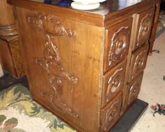 Antique Sewing Machine Cabinet Of Drawers