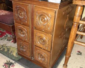Antique Sewing Machine Cabinet Of Drawers