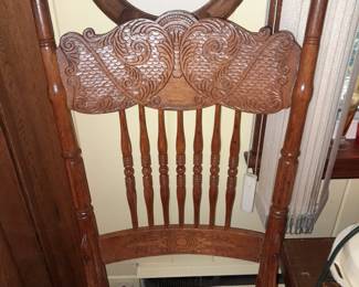 Antique Wooden Chair W/ Cane Seat