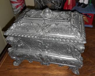Silver Toned Jewelry Box