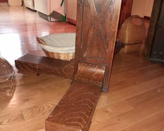 Antique Wooden Dining Room Table W/ Leaves