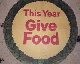 Vintage Christmas Santa/Food Donation Grocery Store Poster