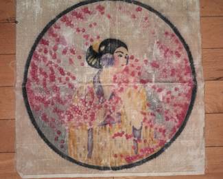 Asian Woman Tapestry Square
