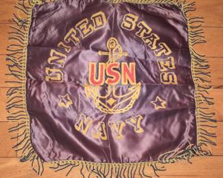 Antique United States Navy Satin Pillowcase