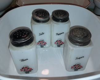 Milk Glass Canister Jar Set