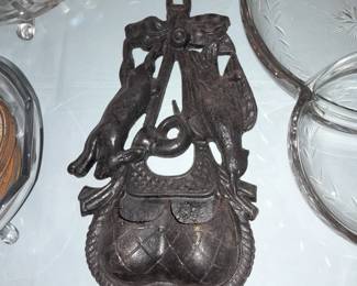 Cast Iron Hunting Themed Match Holder