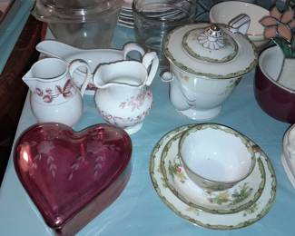 Red Crystal Heart Shaped Trinket Dish