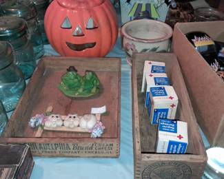 Antique Wooden Cheese/Dairy Boxes