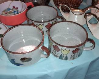 Oversized Pottery Soup Mugs