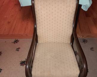 Antique Upholstered Children's Rocking Chair