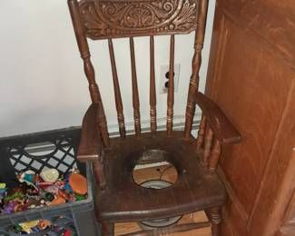 Antique Wooden Potty/Chamber Pot Chair