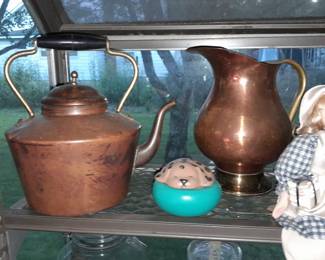 Copper Tea Kettle & Pitcher