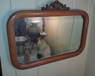 Antique Wooden Framed Mirror