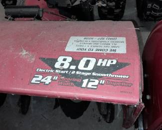 Yard Machine Snowblower (8.0HP, Electric Start, 2 Stage Snowthrower, 24" Clearing Width, 12" Impeller)