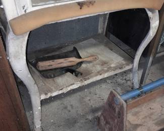 Antique Hospital Medicine Cabinet W/ Glass Shelves & Glass Panel Front Door