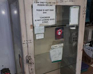Antique Hospital Medicine Cabinet W/ Glass Shelves & Glass Panel Front Door