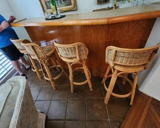 4 rattan bar stools means it’s TIKI TIME