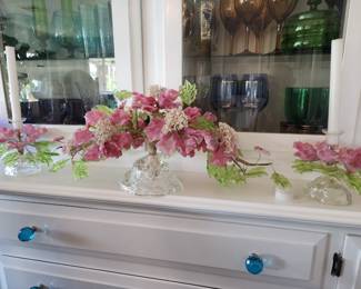 1950s Murano glass center peice with candle sticks 3pc