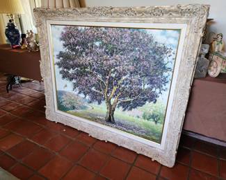 Very Lage 1950s Original Painting PARIS