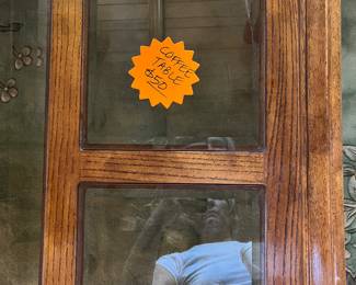 Wood and glass coffee table