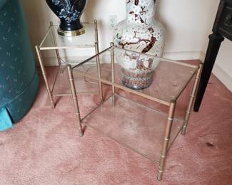 Faux bamboo metal tables