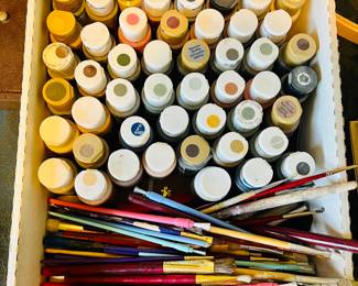 Big box of paints and brushes only $5