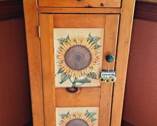 Pine sunflower jelly cupboard