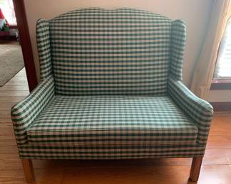 Green checked settee