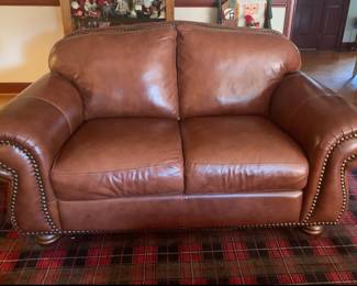 Leather love seat