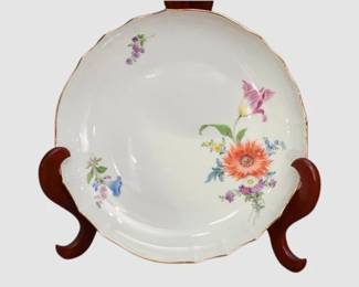 6. Meissen Porcelain Plate Hand Painted with Floral Motifs