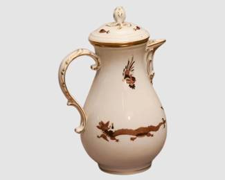 36. Meissen Hand Painted Court Dragon Large Coffee Pot