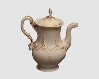 49. Meissen White and Gold Coffee Pot