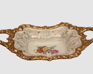 55. Meissen Gold Trim Porcelain Serving Bowl