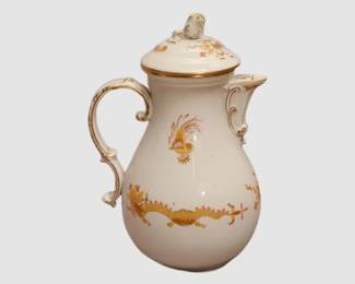 71. Meissen Hand Painted Court Dragon Large Coffee Pot