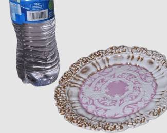 105. Meissen Pink Gold and White Plate