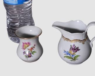107. Meissen Creamer and Small Vase